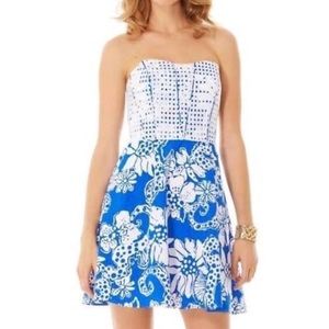 Lilly Pulitzer eyelet corset strapless dress